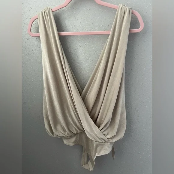 Free People Night Owl Bodysuit In Morning Oat Size Large New - Picture 4 of 8